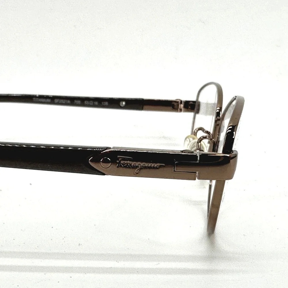 Salvatore‎ Ferragamo Eyeglasses Women 52-16-135 Brown FE2521A Titanium Japan NEW